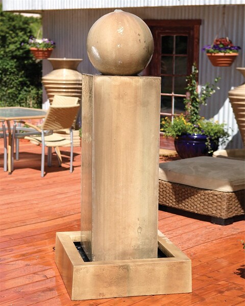 Monolith Fountain With Ball Architectural combination harmony deco